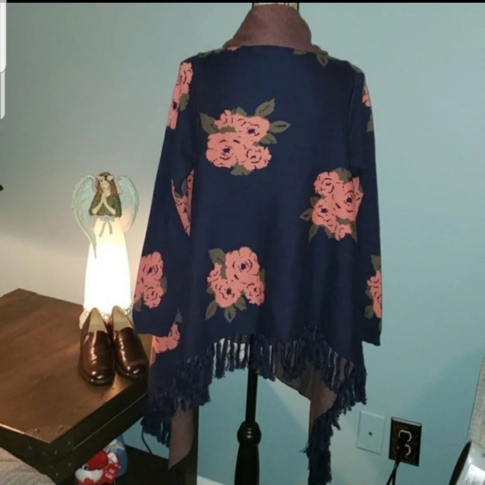Revolve BB Dakota Malone Floral Fringe Cardigan Sm - Picture 6 of 8